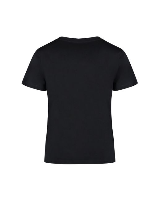 T-shirt girocollo Nambrone con inserti decorativi di Pinko in Black