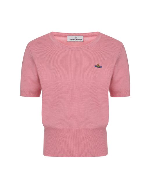 T-shirt Bea in maglia con logo di Vivienne Westwood in Pink