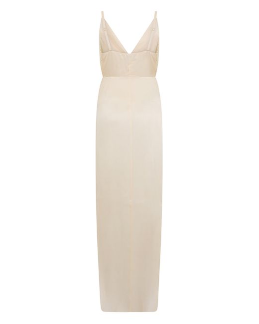 Elisabetta Franchi White Long Dress With V-Neck