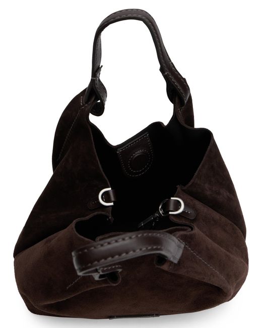 Gianni Chiarini Black Suede Tote Handbag 12 Cm X 27 Cm X 24 Cm