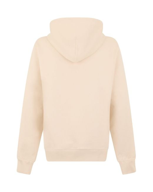Drole de Monsieur White Cotton Sweatshirt With Hood for men