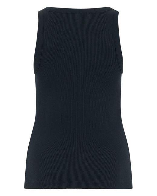 Vince Blue Sleeveless Ribbed Top
