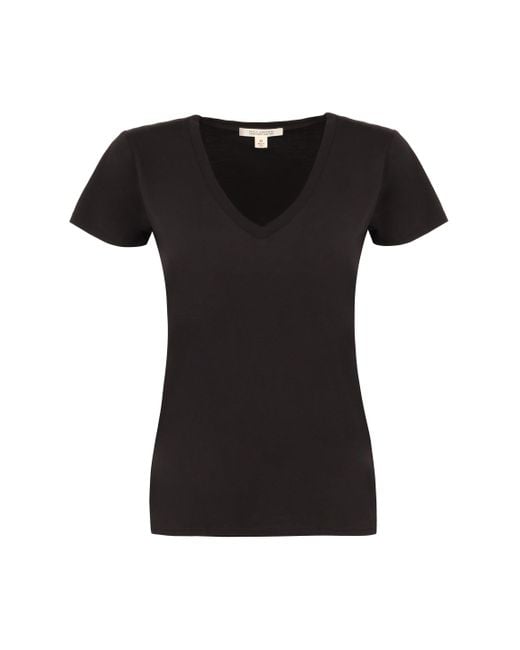 T-shirt Carol con scollo a V di Nili Lotan in Black