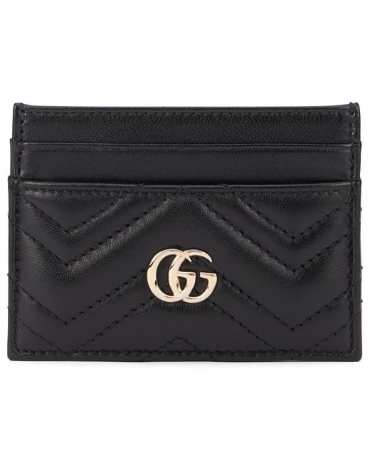 Gucci Black Gg Marmont Card Holder