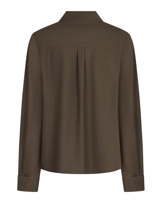Self-Portrait Brown Twill Blouse