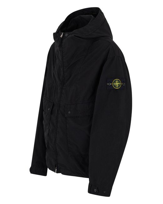 Stone Island Black All-Weather Windbreaker for men