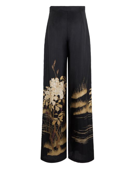 Max Mara Blue Wide Silk Pants
