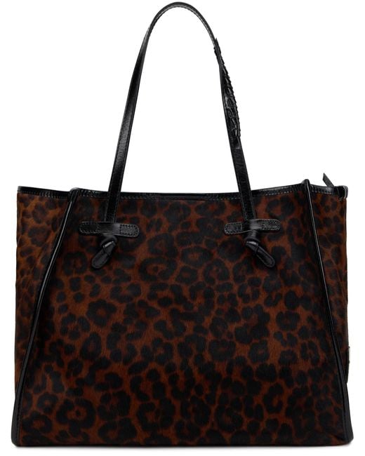 Gianni Chiarini Black Animal Print Tote Bag