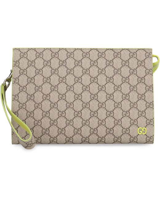Gucci Gray Gg Supreme Fabric Small Pouch for men