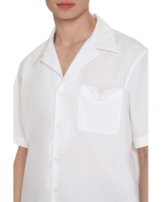 Valentino White Cotton Poplin Shirt for men