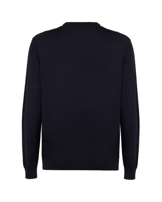 Kiton Blue Wool Pullover for men