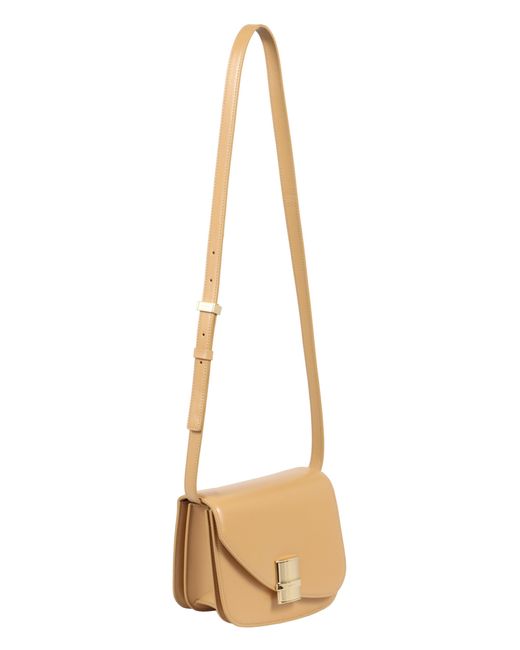 Ferragamo Natural Fiamma Leather Crossbody Bag