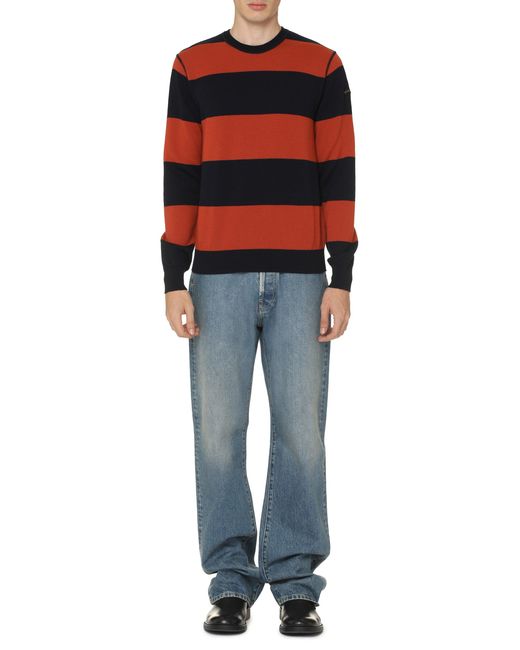 Paul & Shark Black Virgin Wool Crew-Neck Sweater for men