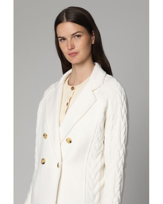 Max Mara White Micio Double-Breasted Wool Jacket