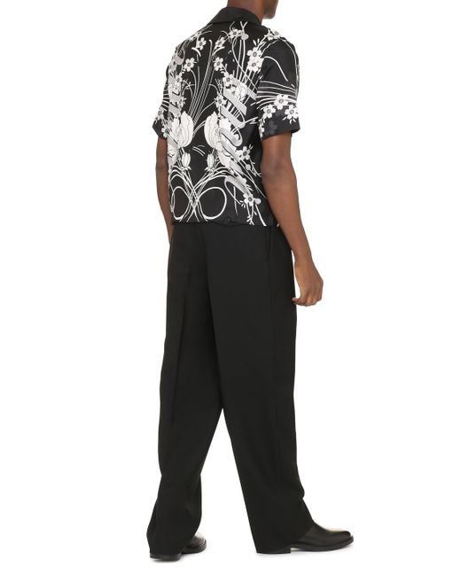 Camicia Bowling Con Motivo Floreale di Amiri in Black da Uomo