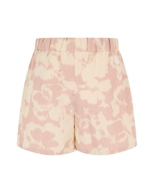 Moncler Pink Floral Shorts