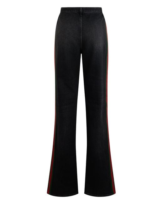 Gucci Black Denim Cotton Palazzo Jeans