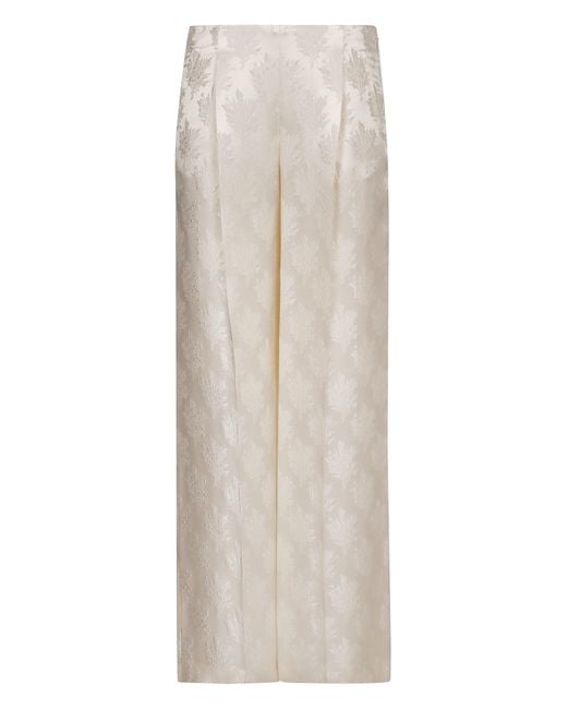 Fendi White Silk Trousers