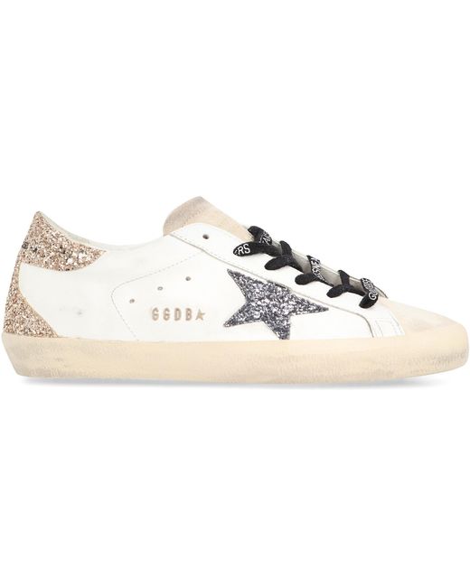 Golden Goose Deluxe Brand White Super-Star Leather Low-Top Sneakers