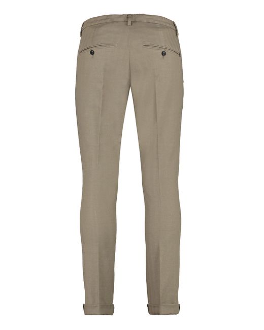 Dondup Gray Cotton Chino Trousers for men