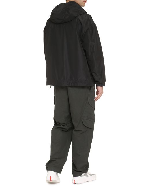 Dolce & Gabbana Black Dolce & Gabbana Technical Fabric Hooded Jacket for men