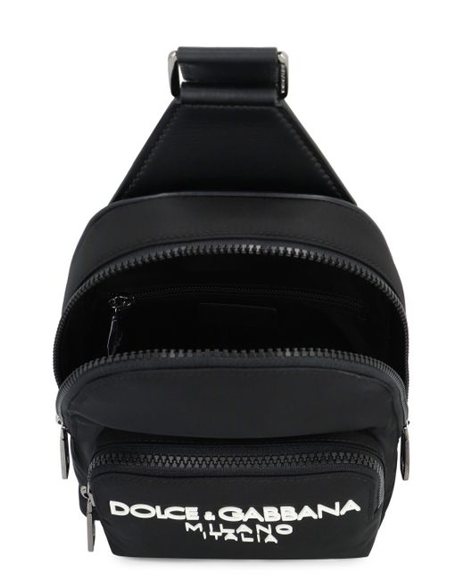 Zaino monospalla in nylon di Dolce & Gabbana in Black da Uomo