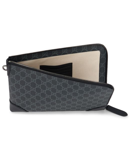 Gucci Black Document Holder Gg Emblem Mini for men