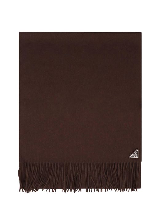 Sciarpa in seta e cashmere di Prada in Brown da Uomo