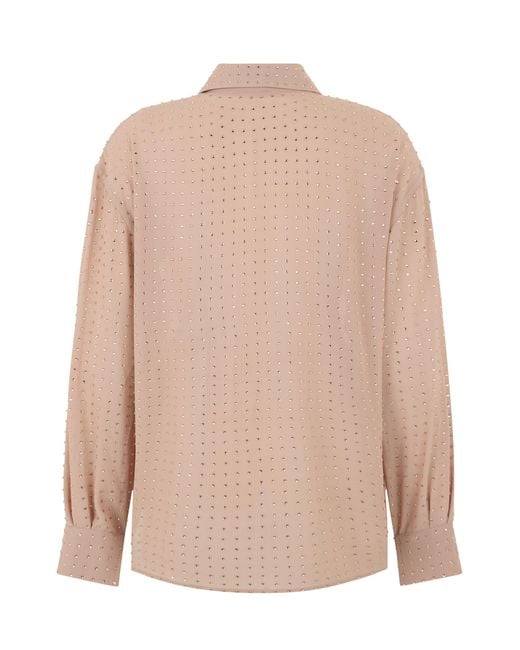 Pinko Pink Georgette Blouse With Rhinestones