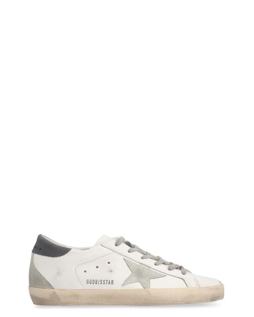Golden Goose Deluxe Brand White Super-Star Distressed Leather Sneakers
