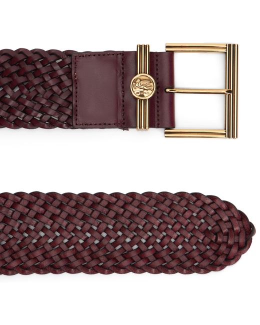 Etro Purple Woven Leather Belt