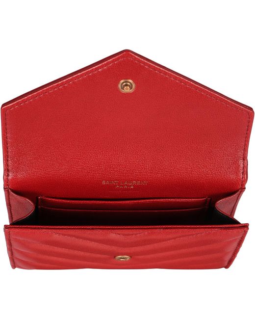 Saint Laurent Red Cassandre Wallet
