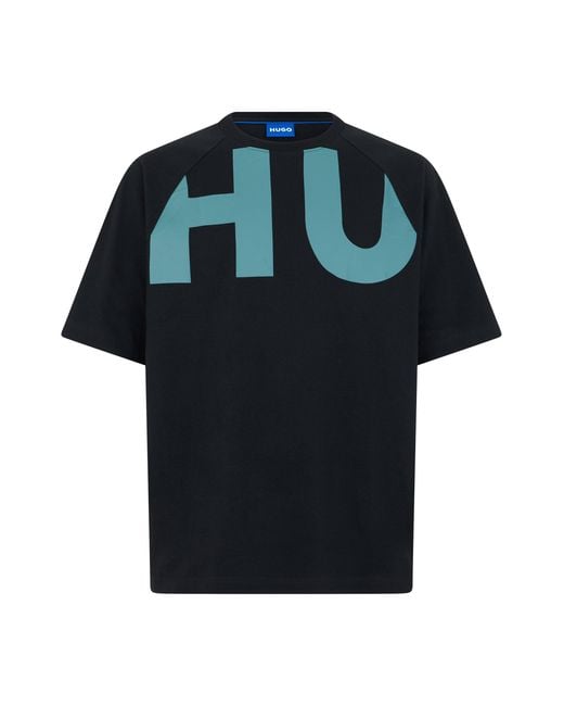 Boss Black Cotton T-Shirt With Print for men