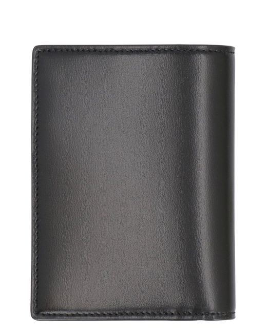 Saint Laurent Gray Tiny Cassandre Leather Card Holder for men