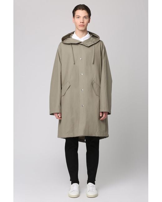 Jil Sander Gray Hooded Cotton Parka for men