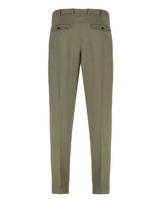 PT01 Green Edge Stretch Cotton Trousers for men