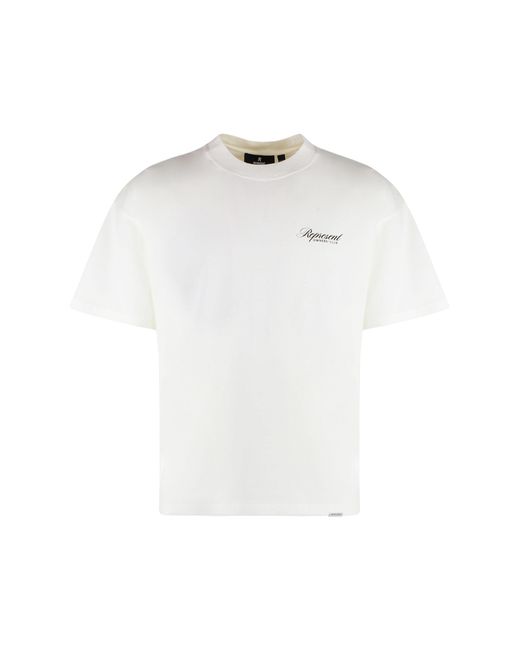 T-shirt girocollo in cotone di Represent in White da Uomo