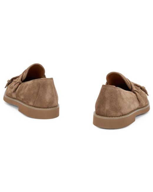 Doucal's Brown Suede Loafers for men