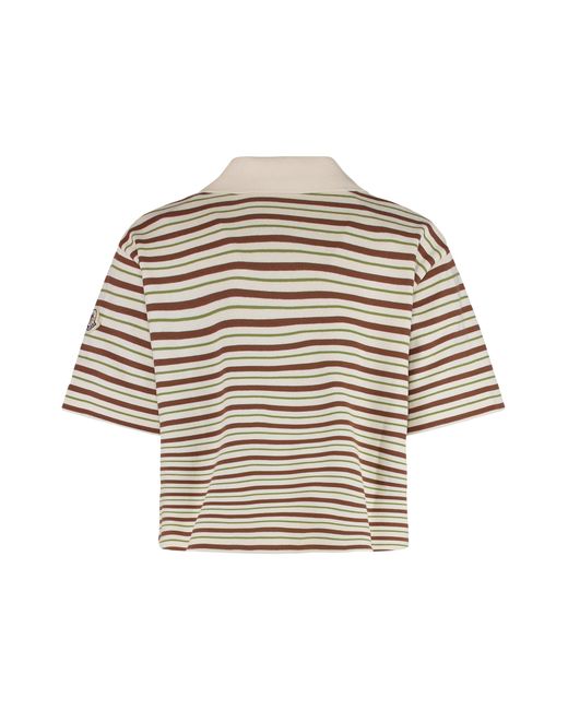 Moncler Natural Striped Cotton Polo