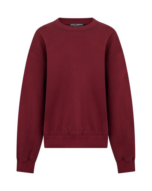 Dolce & Gabbana Red Crew Neck Sweatshirt With Long Sleeves for men