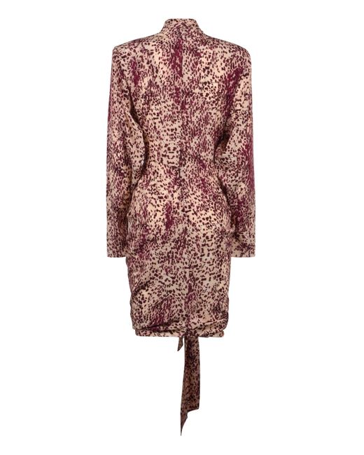 Mini-abito in seta stampata di Isabel Marant in Red