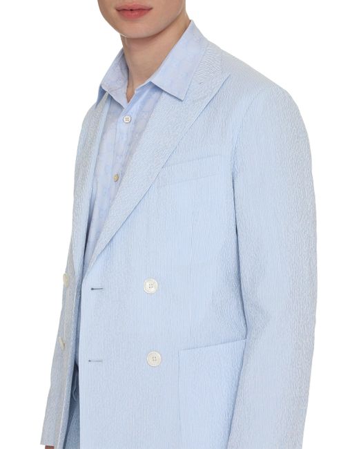 Boss Blue Cotton Two-pieces Suit for men