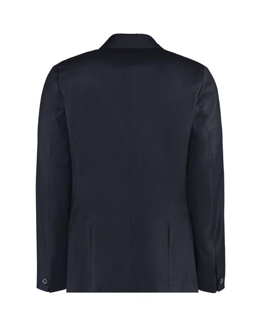 Paul Smith Blue Wool-Cashmere Blend Two-Button Blazer For for men