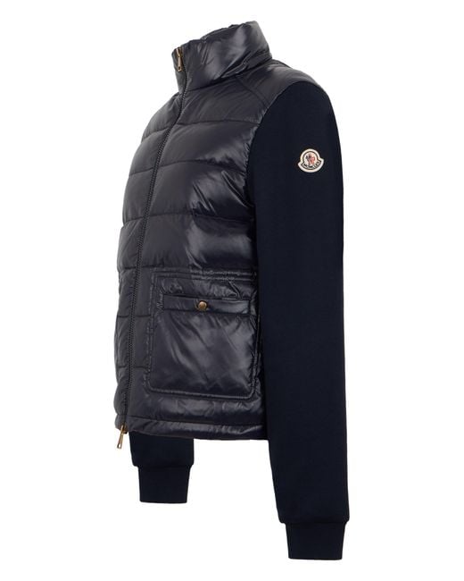 Moncler Blue Padded Jacket With Sleeves