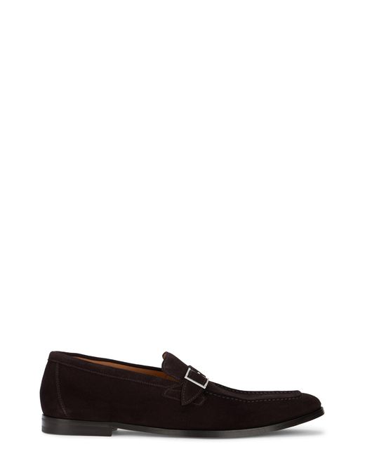 Doucal's Black Suede Loafers With Buckle for men