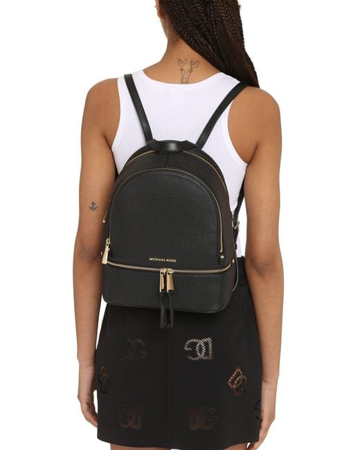 MICHAEL Michael Kors Black Rhea Leather Medium Backpack