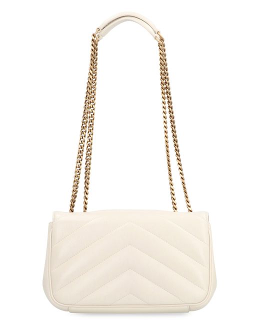 Saint Laurent Natural Loulou Small Leather Crossbody Bag