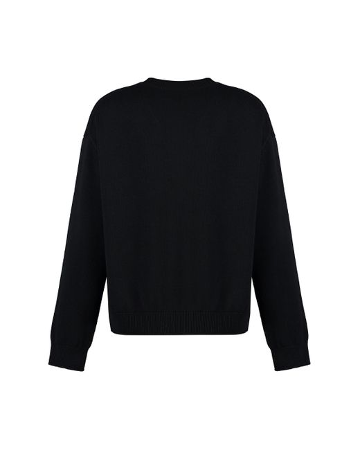 KENZO Black Wool-Blend Crew-Neck Sweater