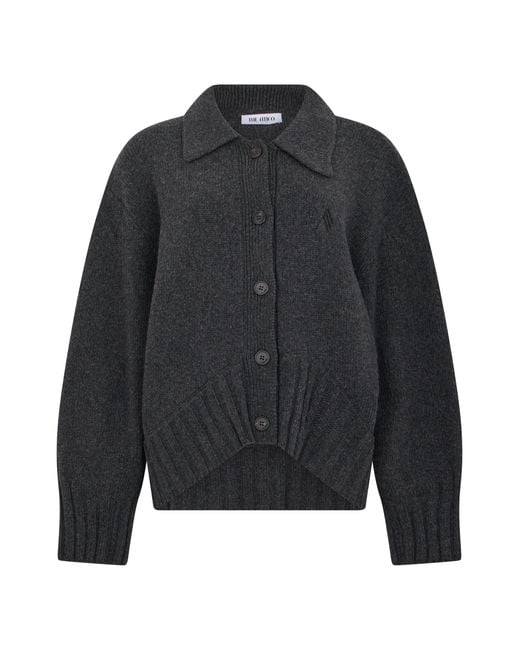 The Attico Black Cardigan With Collar