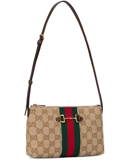 Borsa a tracolla con monogram di Gucci in Brown